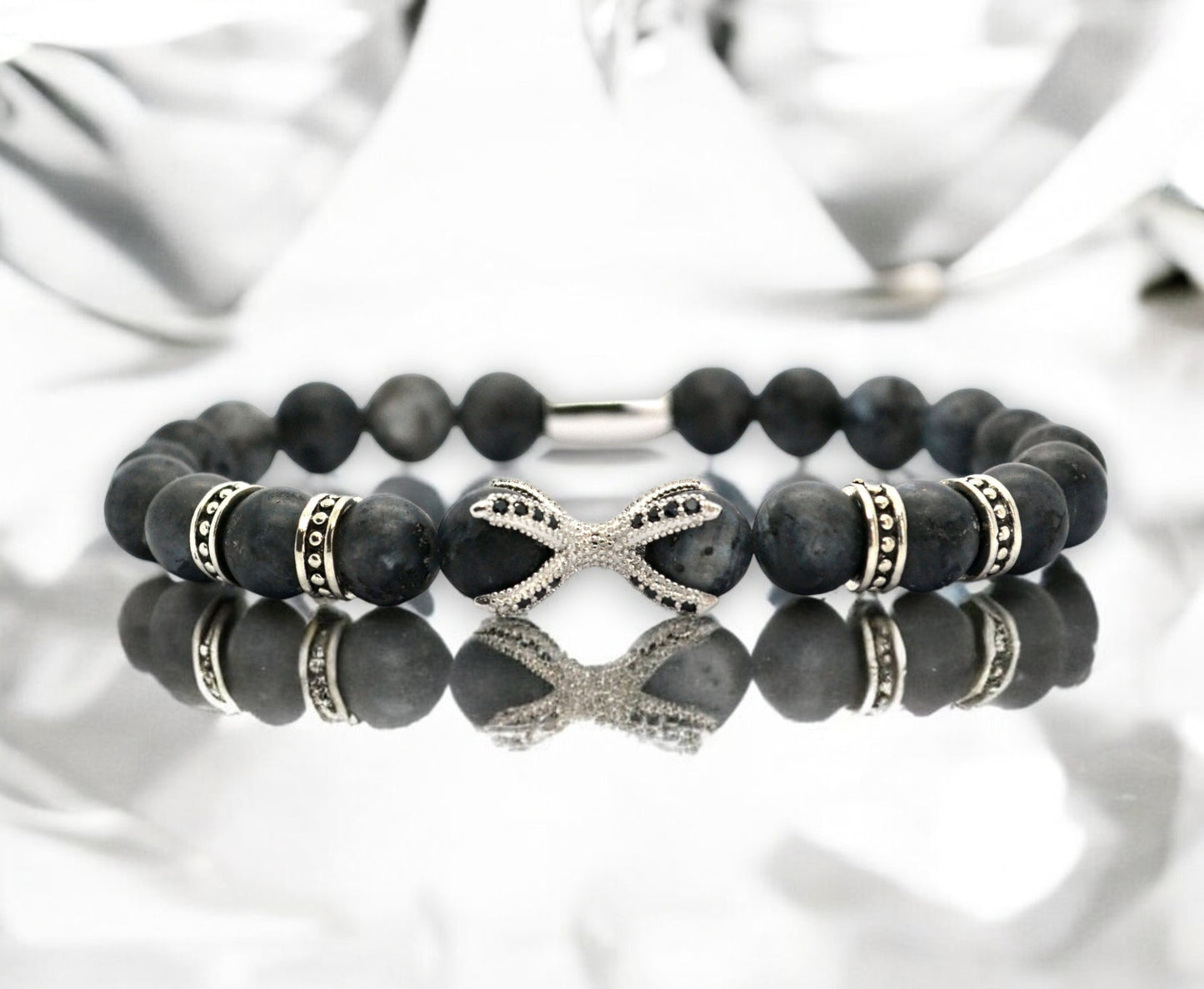 Bracelet Homme - Labradorite Noire Griffes