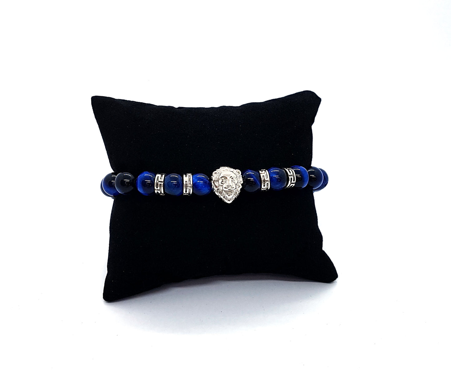 Bracelet Homme - Œil de Tigre Bleu