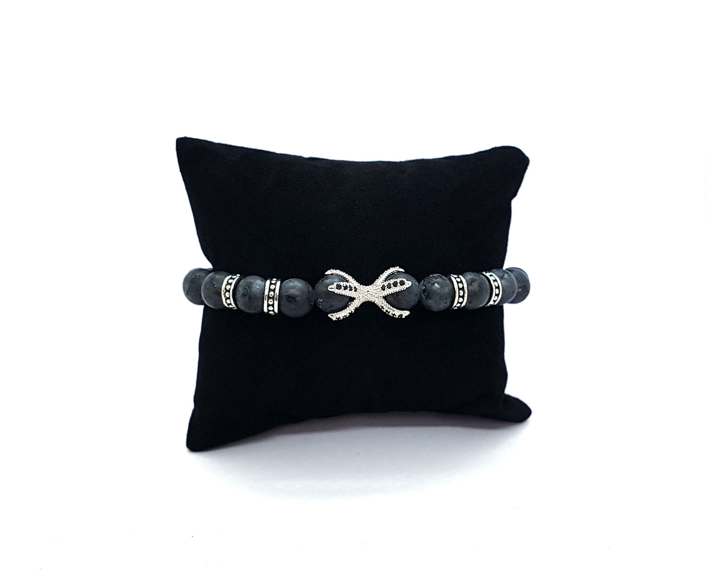 Bracelet Homme - Labradorite Noire Griffes