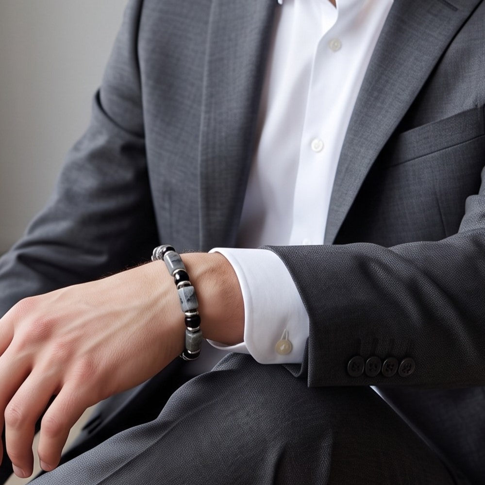 Bracelet Homme - Labradorite Grise