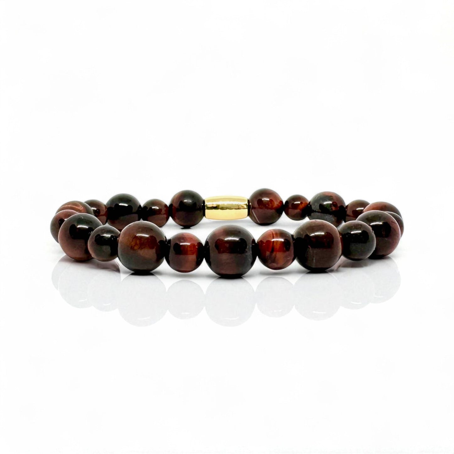 Bracelet Homme - Œil de Tigre Rouge