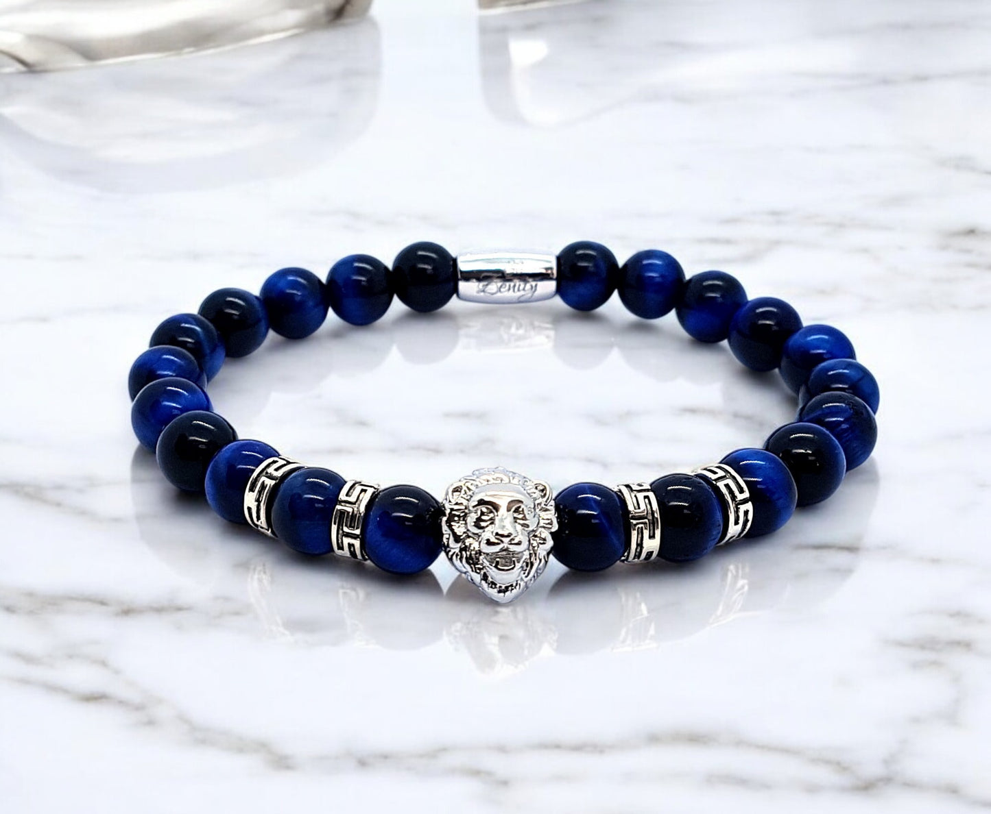 Bracelet Homme - Œil de Tigre Bleu