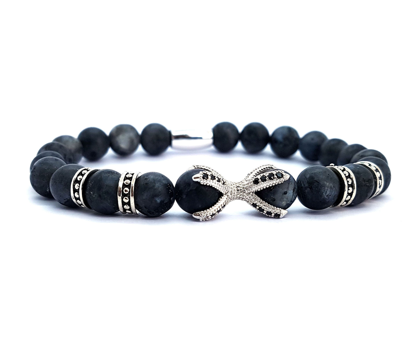 Bracelet Homme - Labradorite Noire Griffes