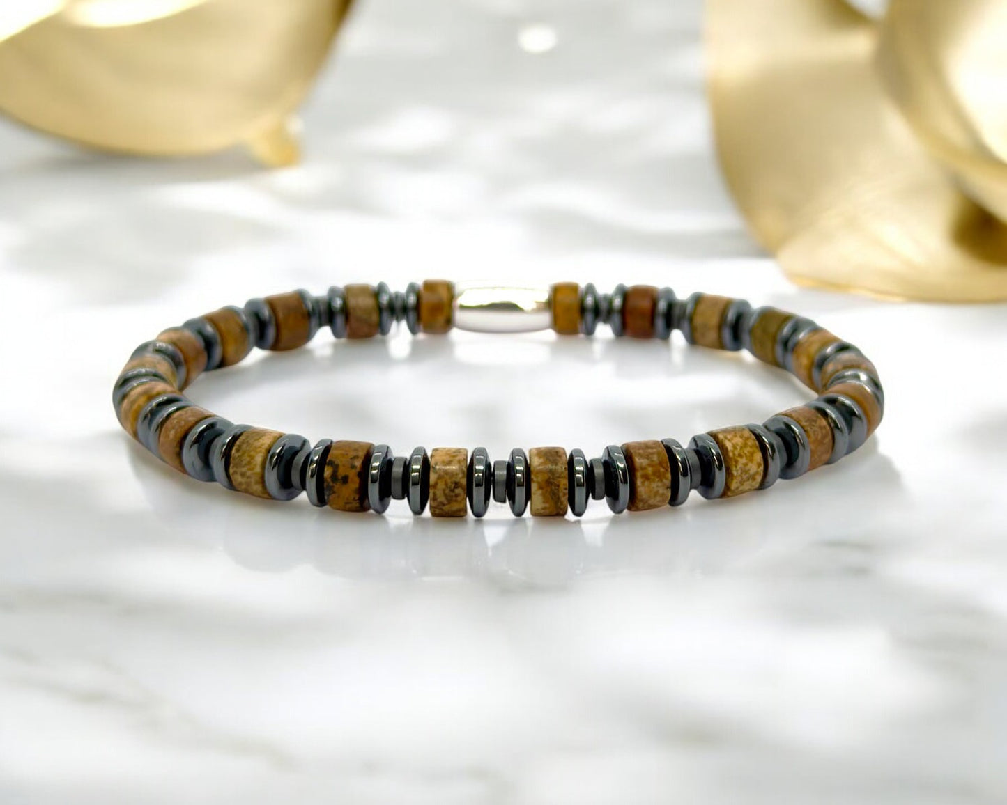 Bracelet Homme - Jaspe-Hématite