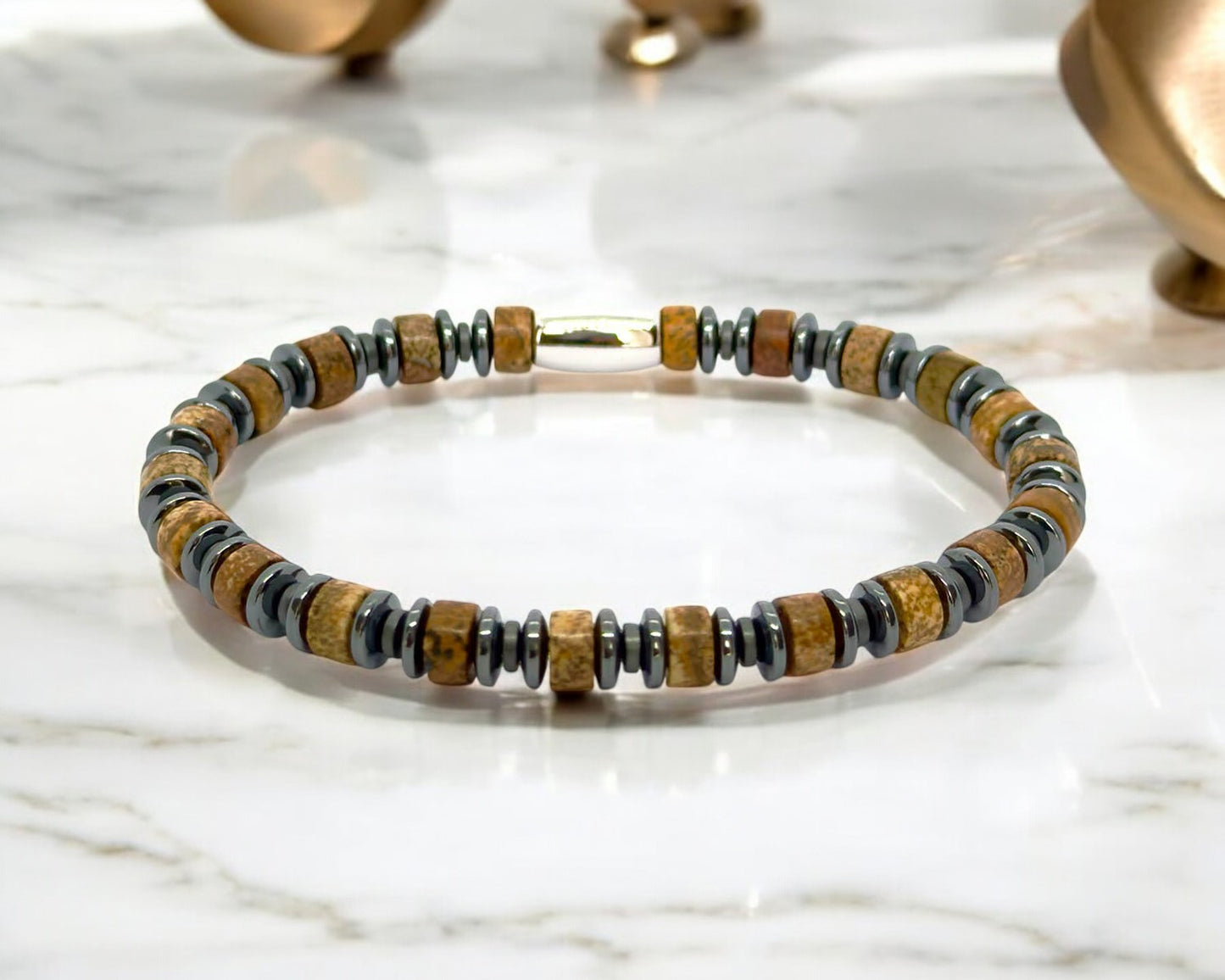 Bracelet Homme - Jaspe-Hématite