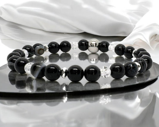 Bracelet Femme - Agate Noir
