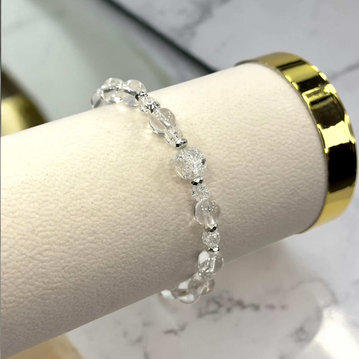 Bracelet Femme en Quartz Transparent – Cristal de Roche