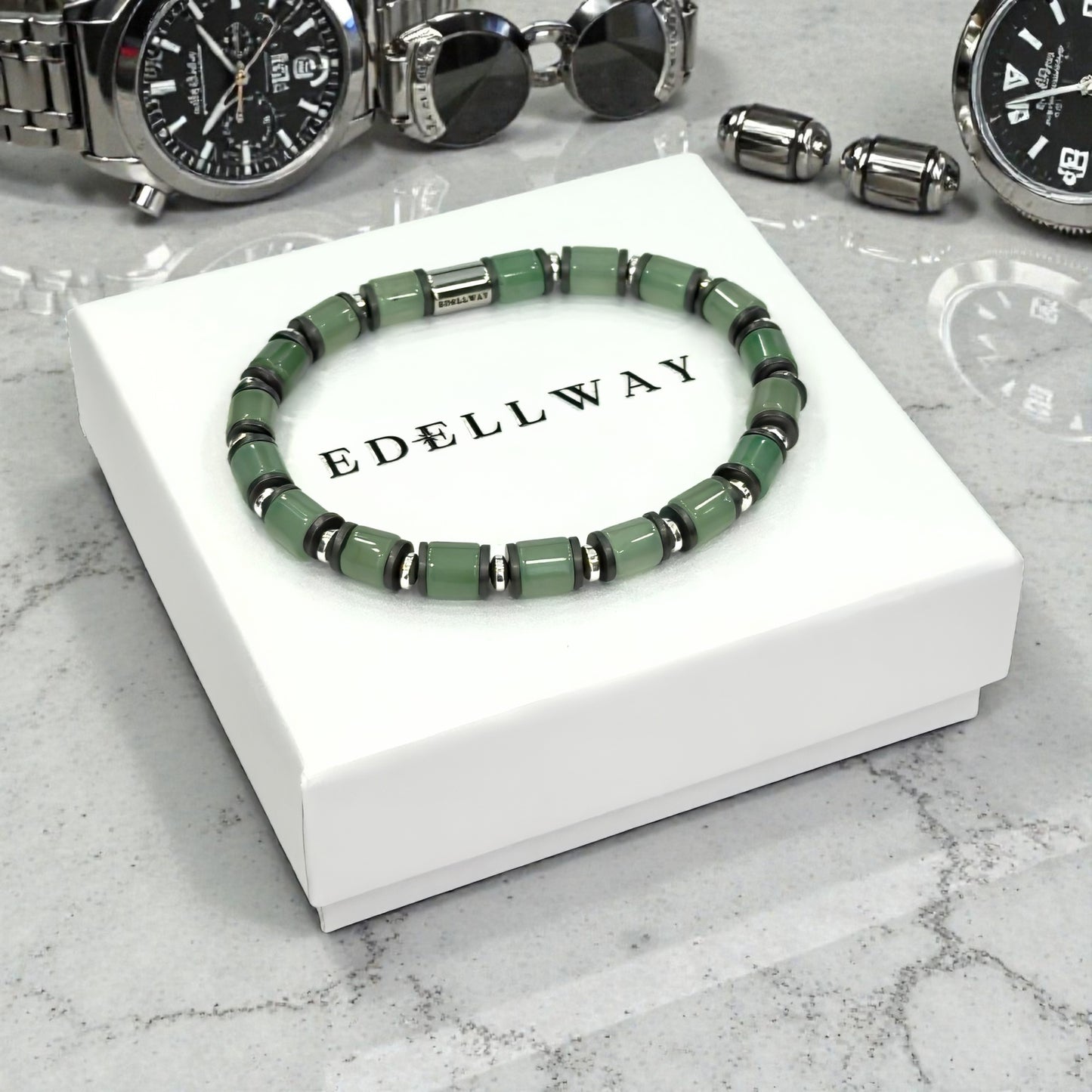 Bracelet Homme en Aventurine Verte