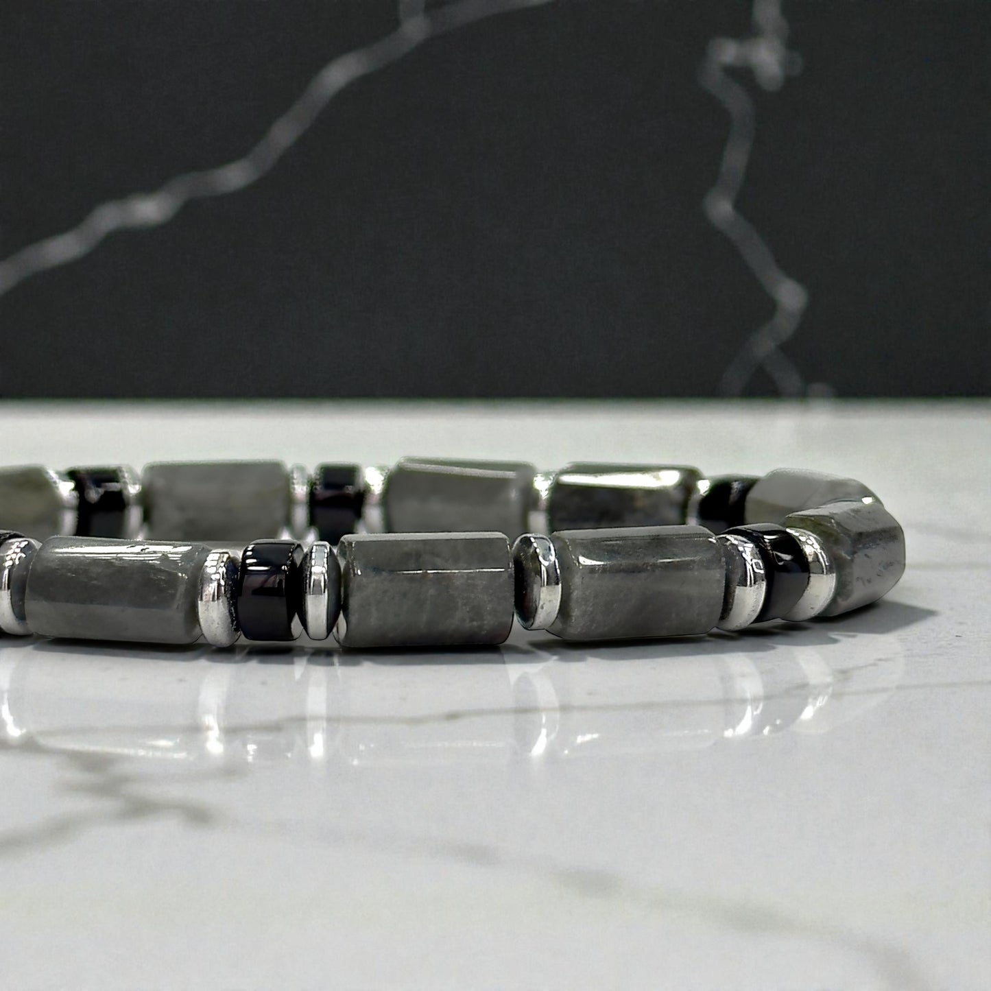 Bracelet Homme - Labradorite Grise