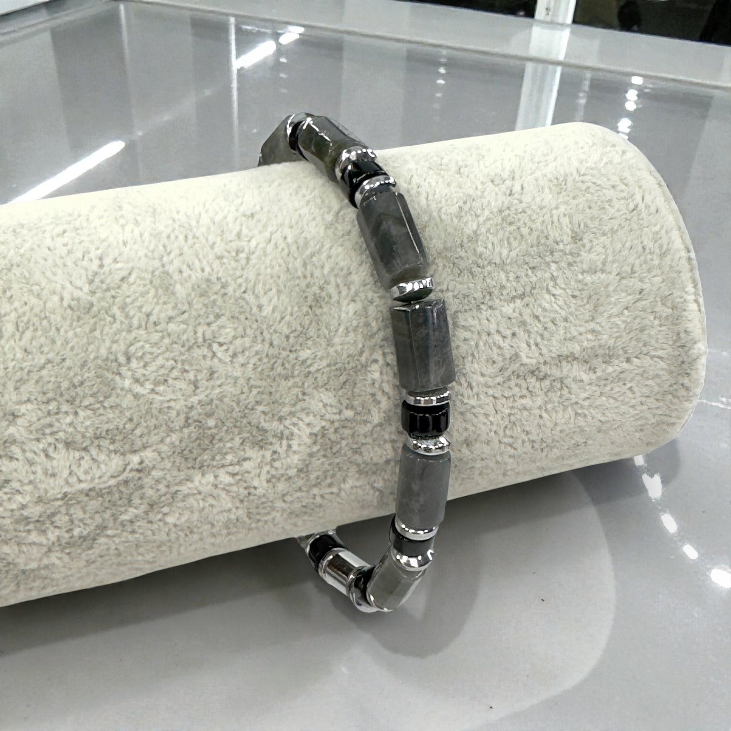 Bracelet Homme - Labradorite Grise