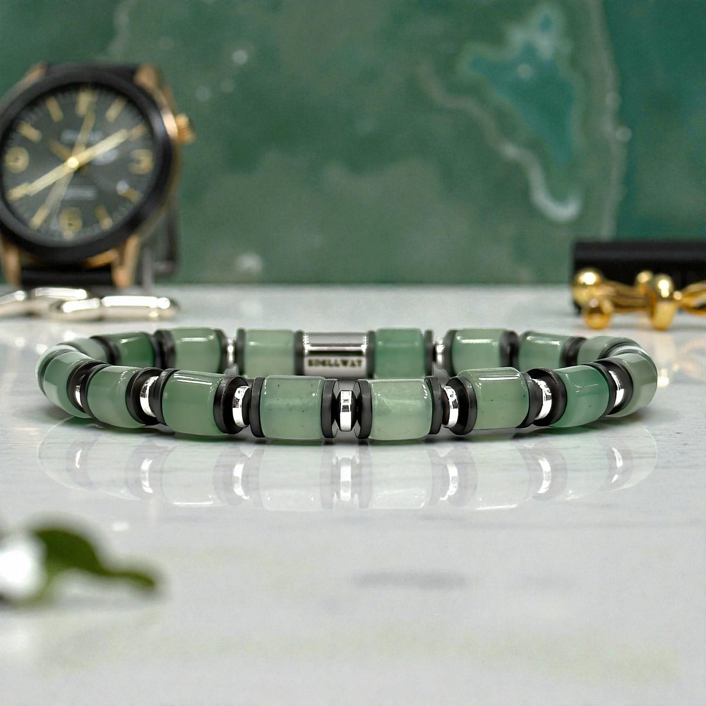 Bracelet Homme en Aventurine Verte