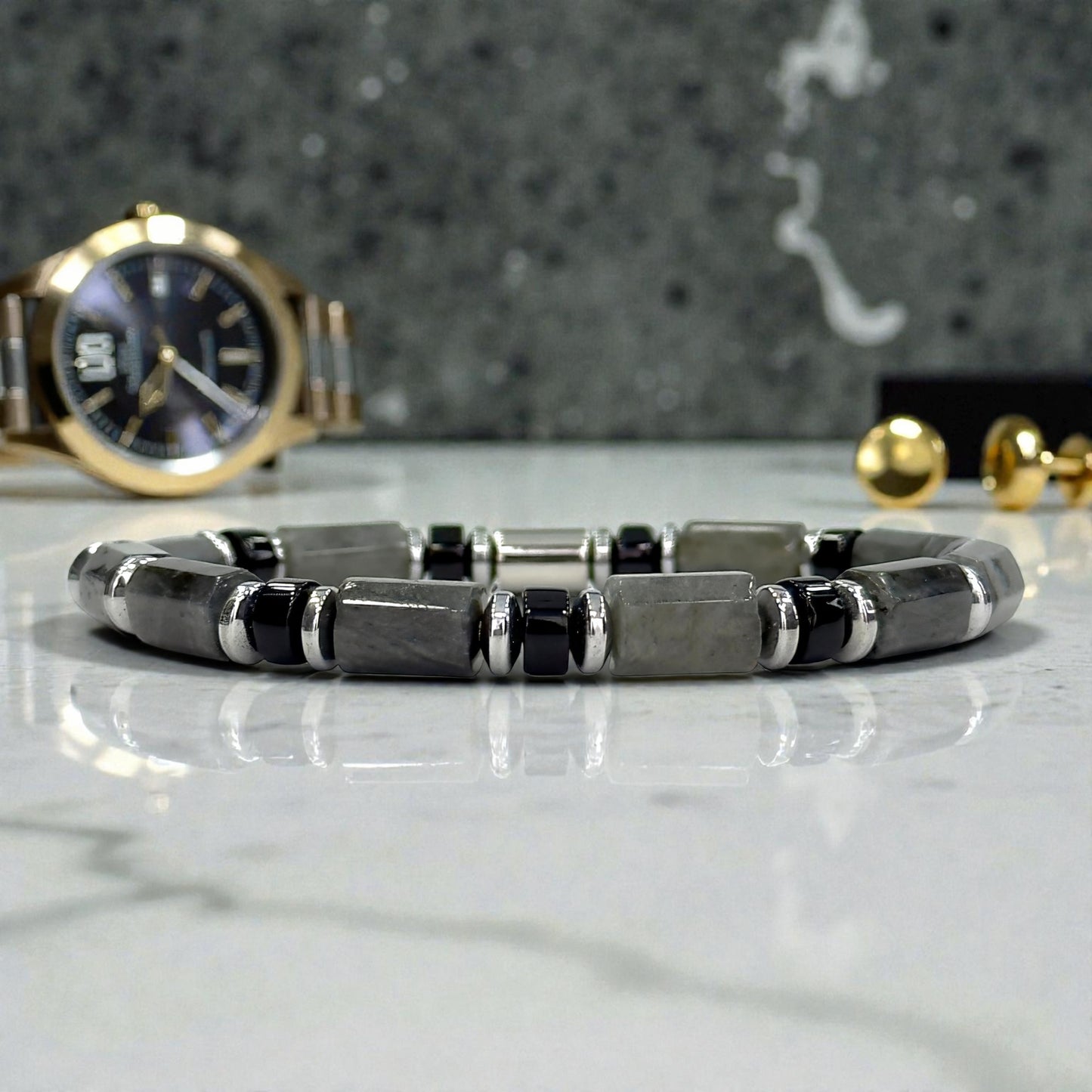 Bracelet Homme - Labradorite Grise
