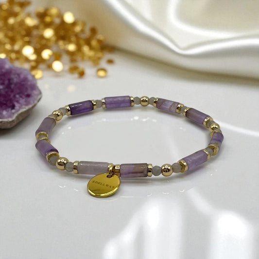 Bracelet Femme - Améthyste & Labradorite